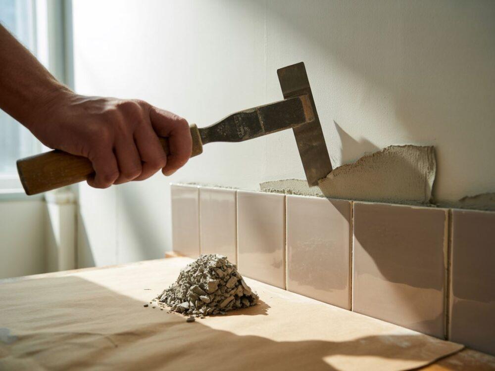 czysta ściana po zdjęciu płytek