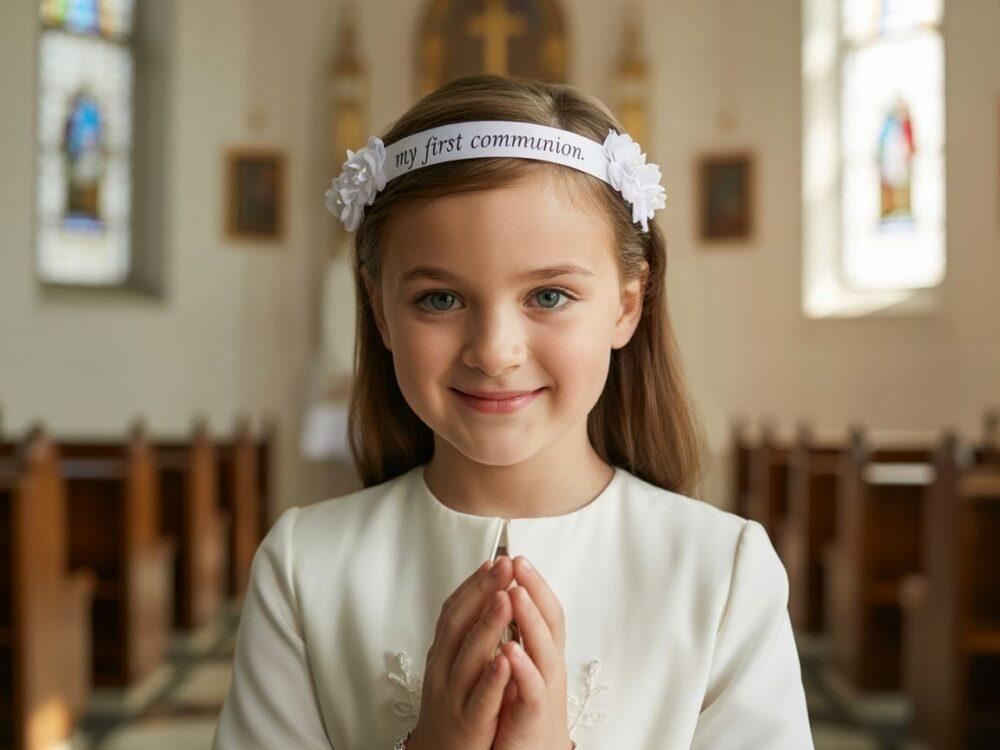 delikatna fryzura na komunię