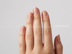 dłoń z naturalnymi paznokciami