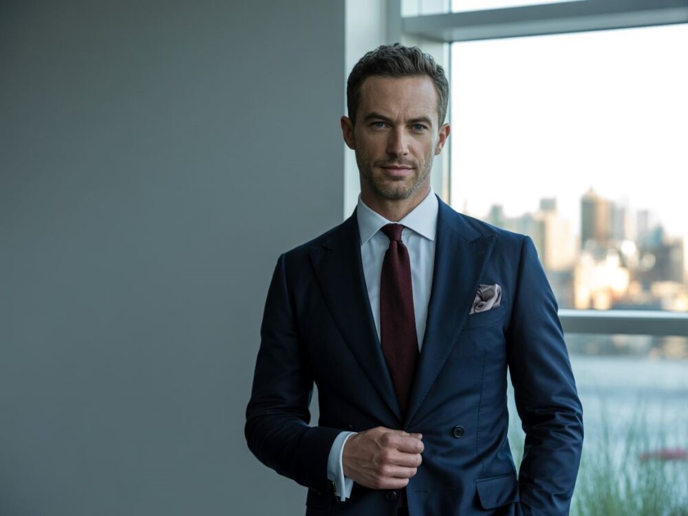 dobór koszuli do granatowego garnituru