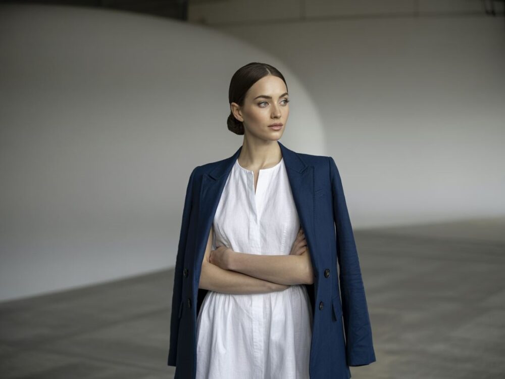 elegancka stylizacja z marynarką