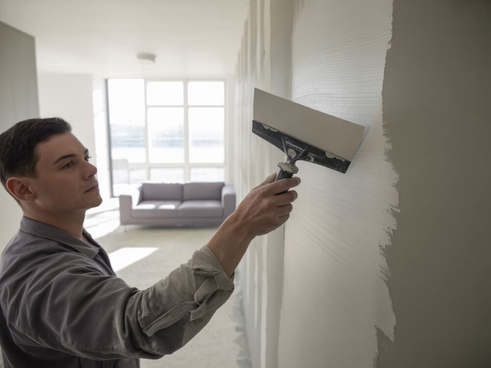 gładka powierzchnia ściany