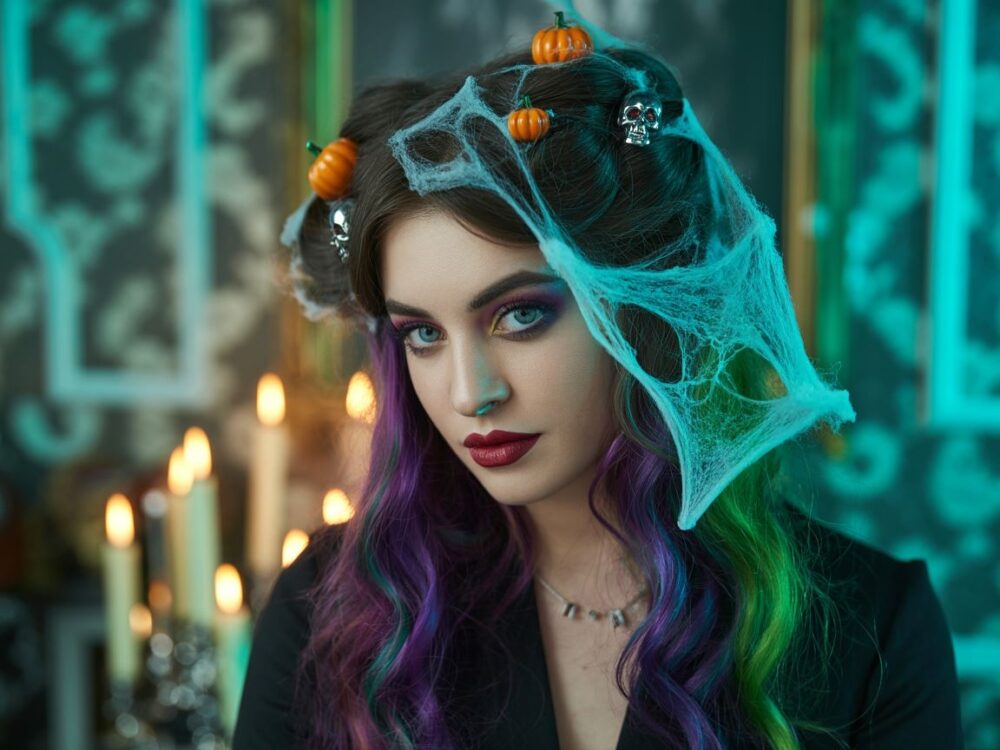 kolorowe fryzury halloween