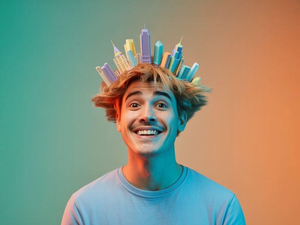 kolorowe włosy u mężczyzny