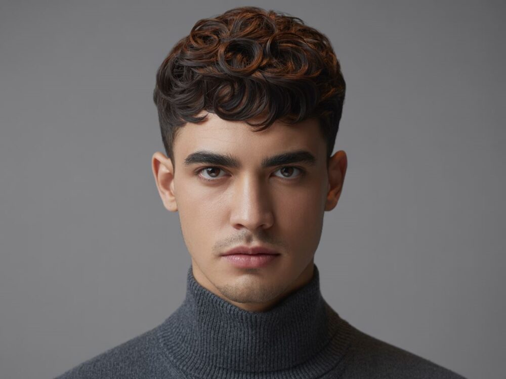 kręcone włosy męskie