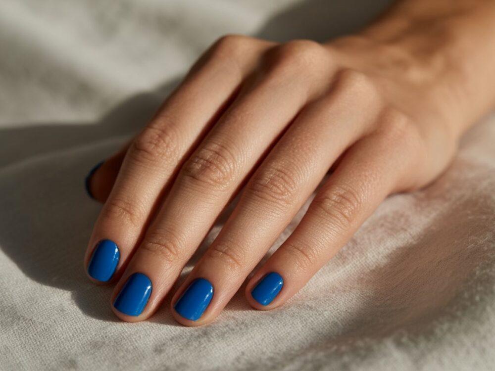 manicure w odcieniu niebieskim