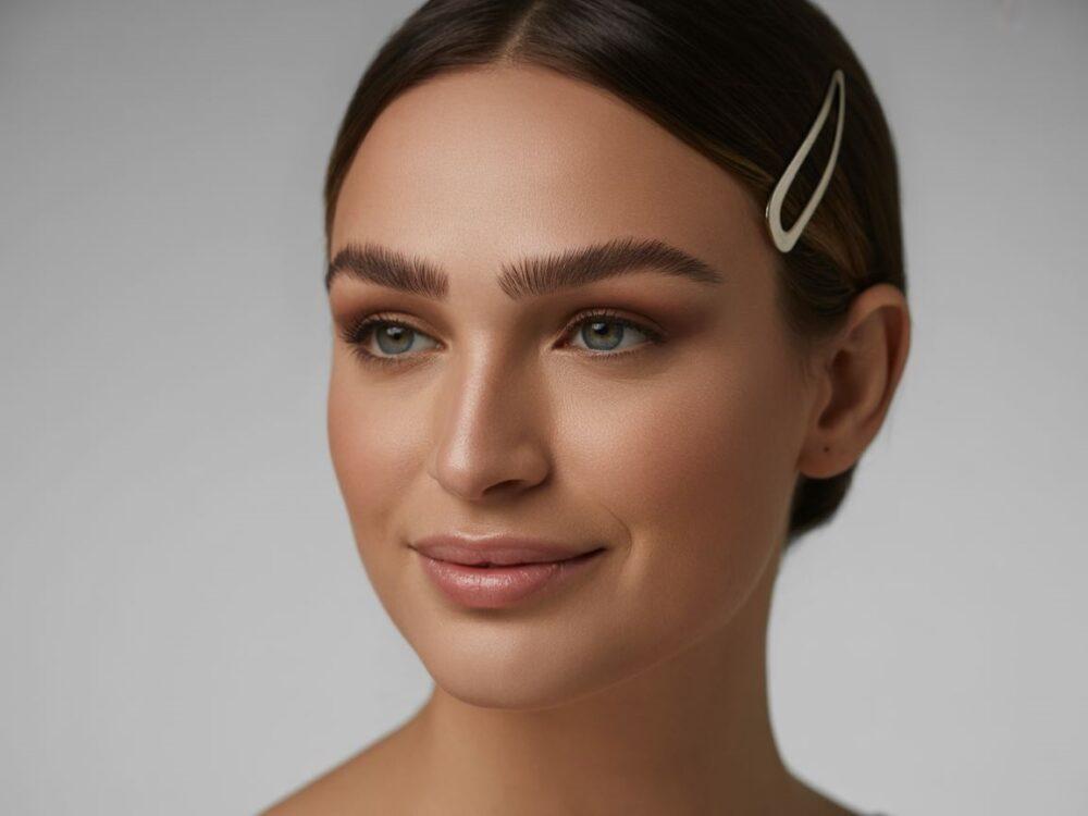 modne brwi dla okrągłej twarzy