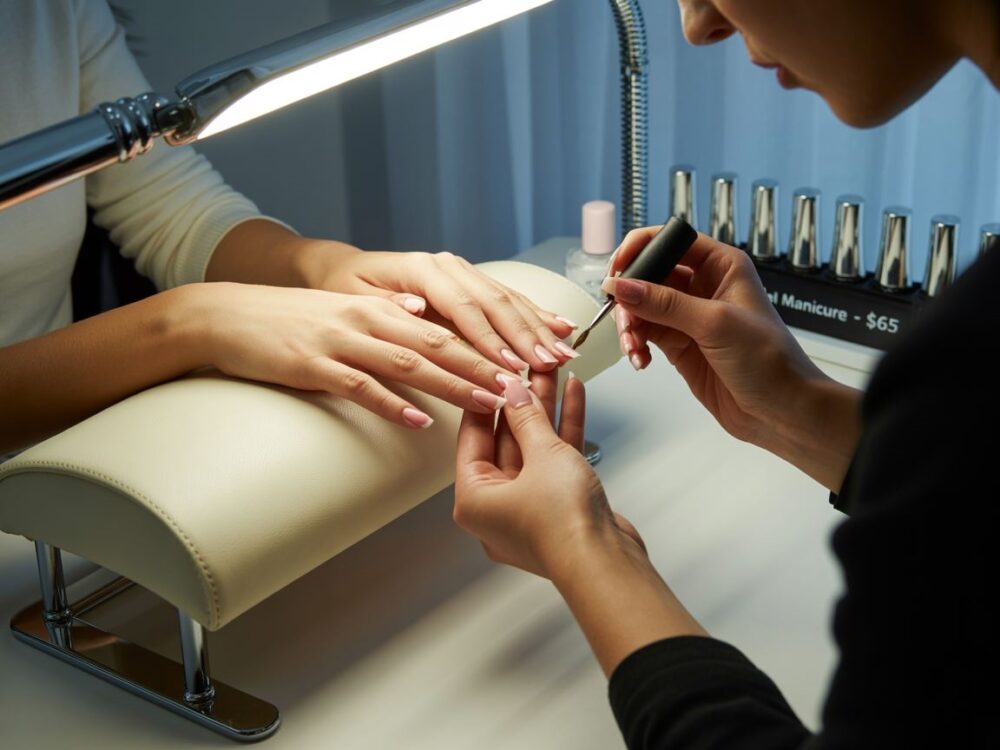 paznokcie w salonie kosmetycznym