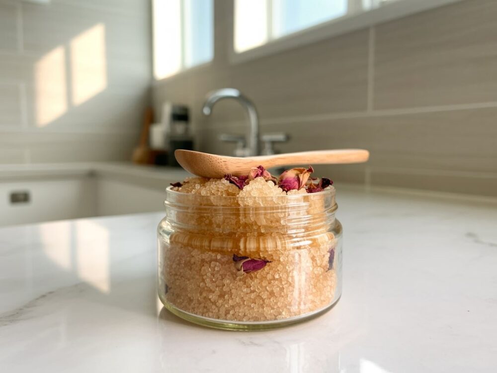 peeling cukrowy w misce