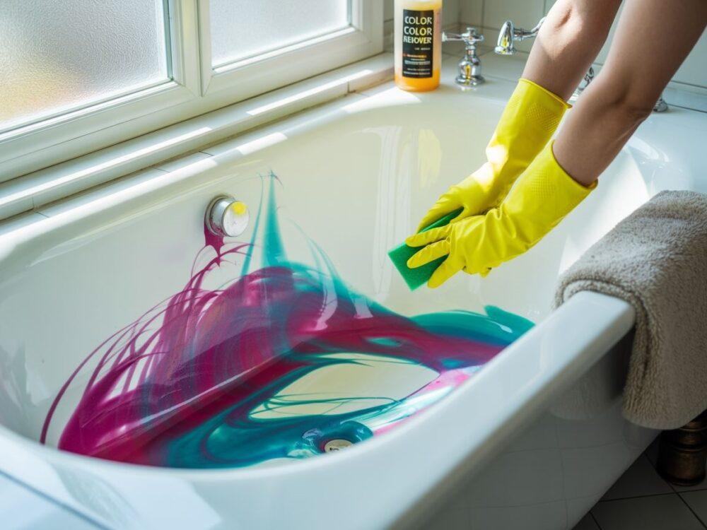 plamy po farbie na wannie