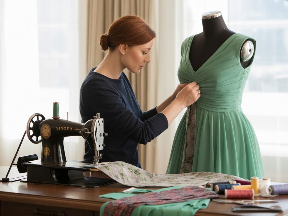 ręce modyfikujące sukienkę