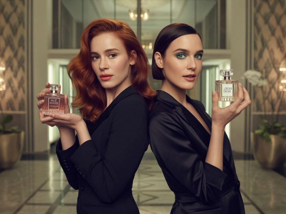 stylowa toaletka z perfumami