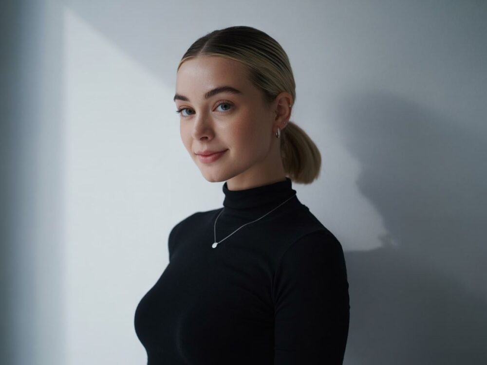 włosy spięte w kitkę