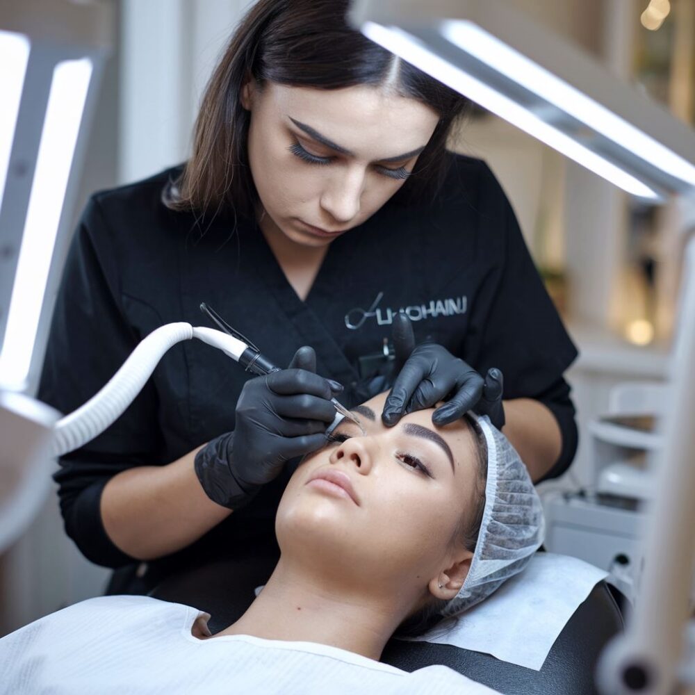 zabieg brwi w salonie kosmetycznym