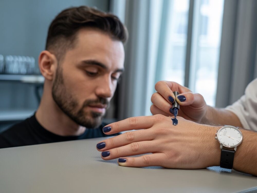 zadbane paznokcie mężczyzny